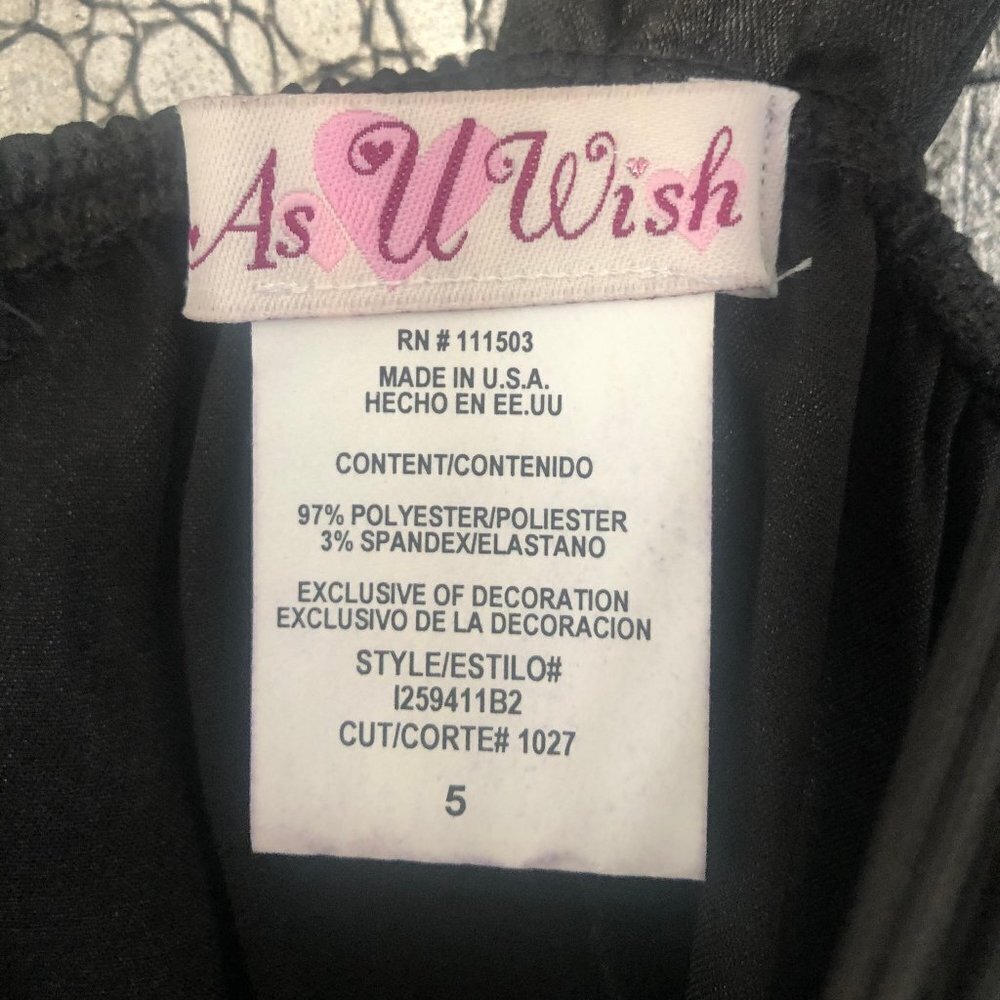 As U Wish Juniors Black Satin Dress Size 5 - Picture 4 of 4